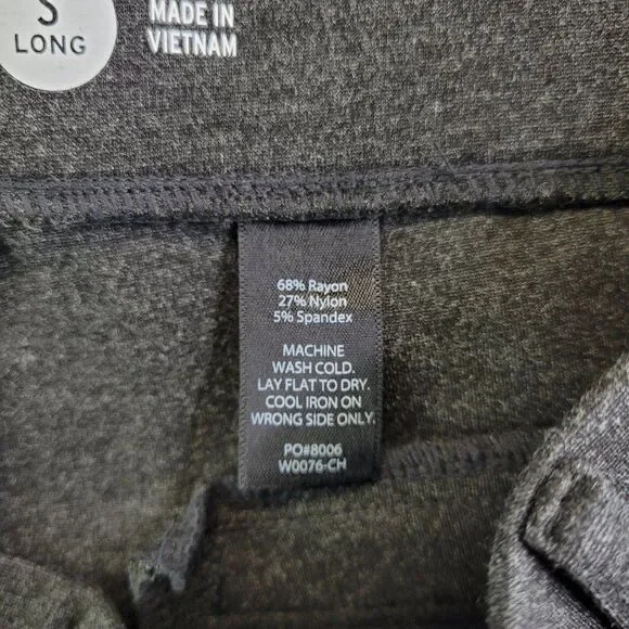 Betabrand Dress Pants Womens ST Long Gray Pull On Straight Leg Mid Rise Slimming - Picture 8 of 15